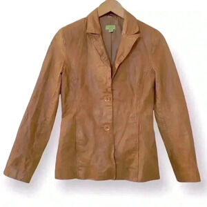 JOHN CARLISLE Women’s Tan Leather Jacket Size Small